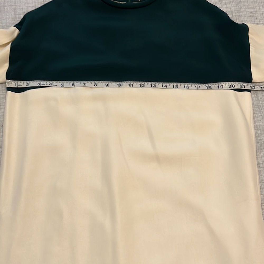 Celine Phoebe Philo color block silk dress green cream - Picture 11 of 13